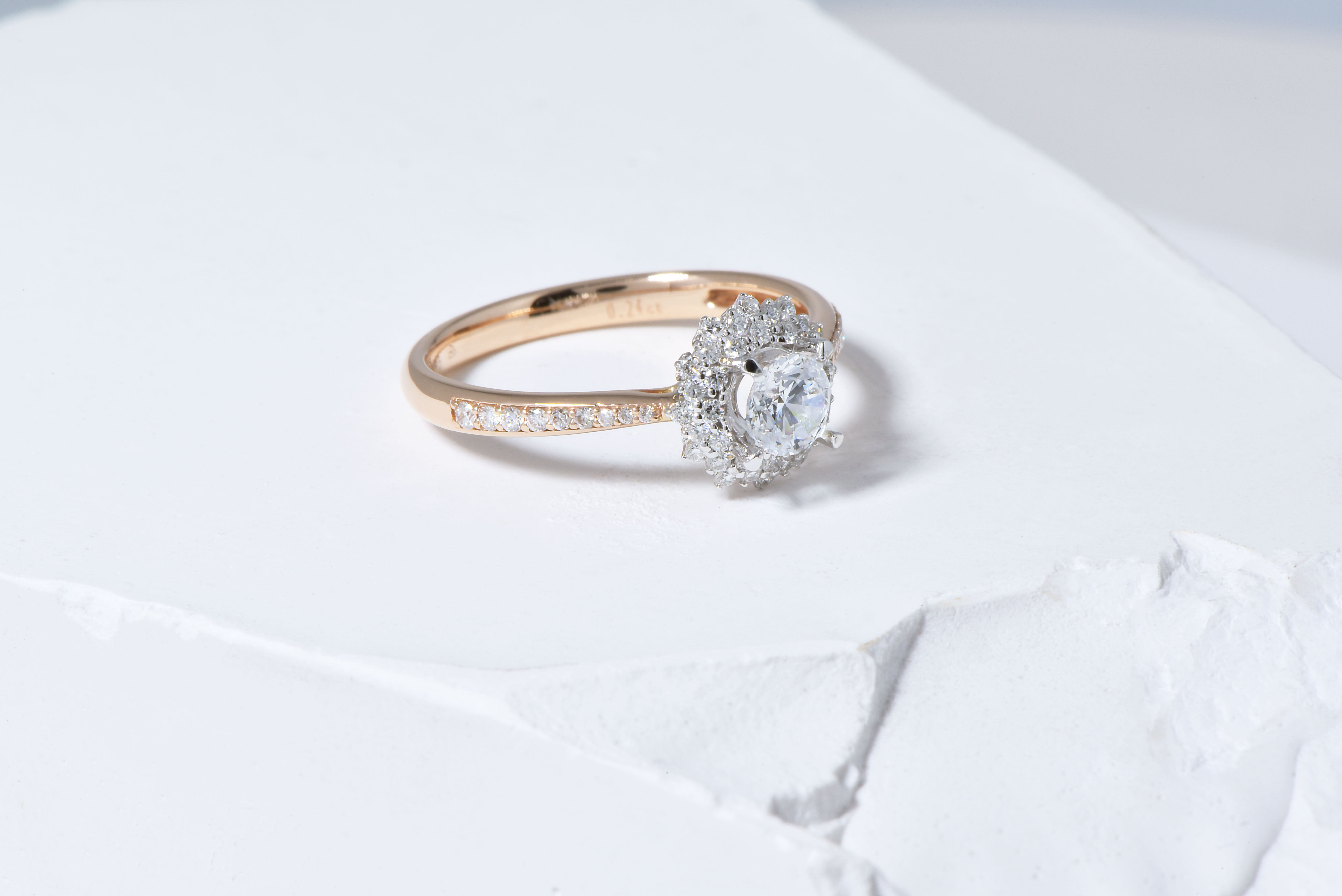 30分玫瑰金雙色鑽戒