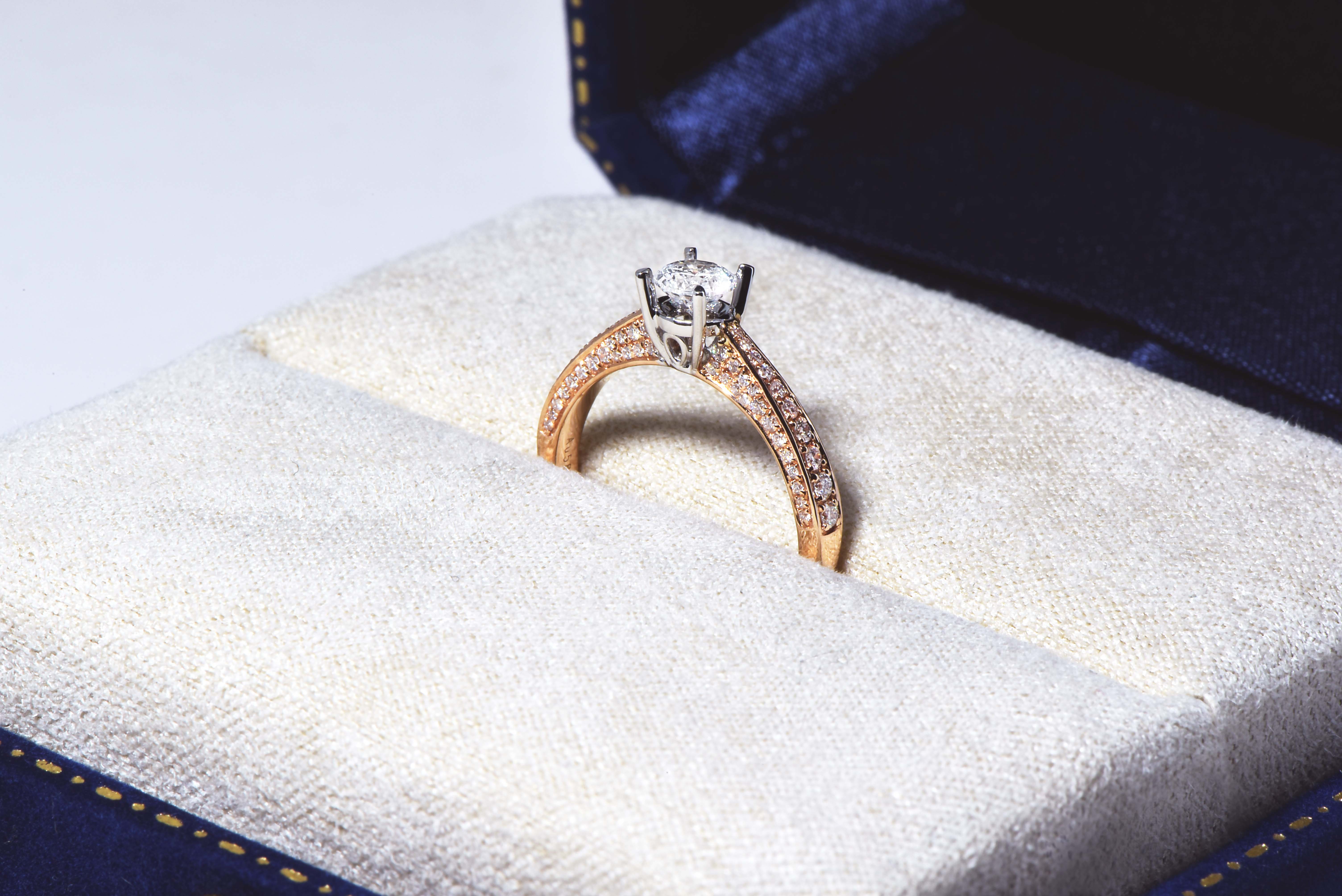 30分玫瑰金雙色鑽戒