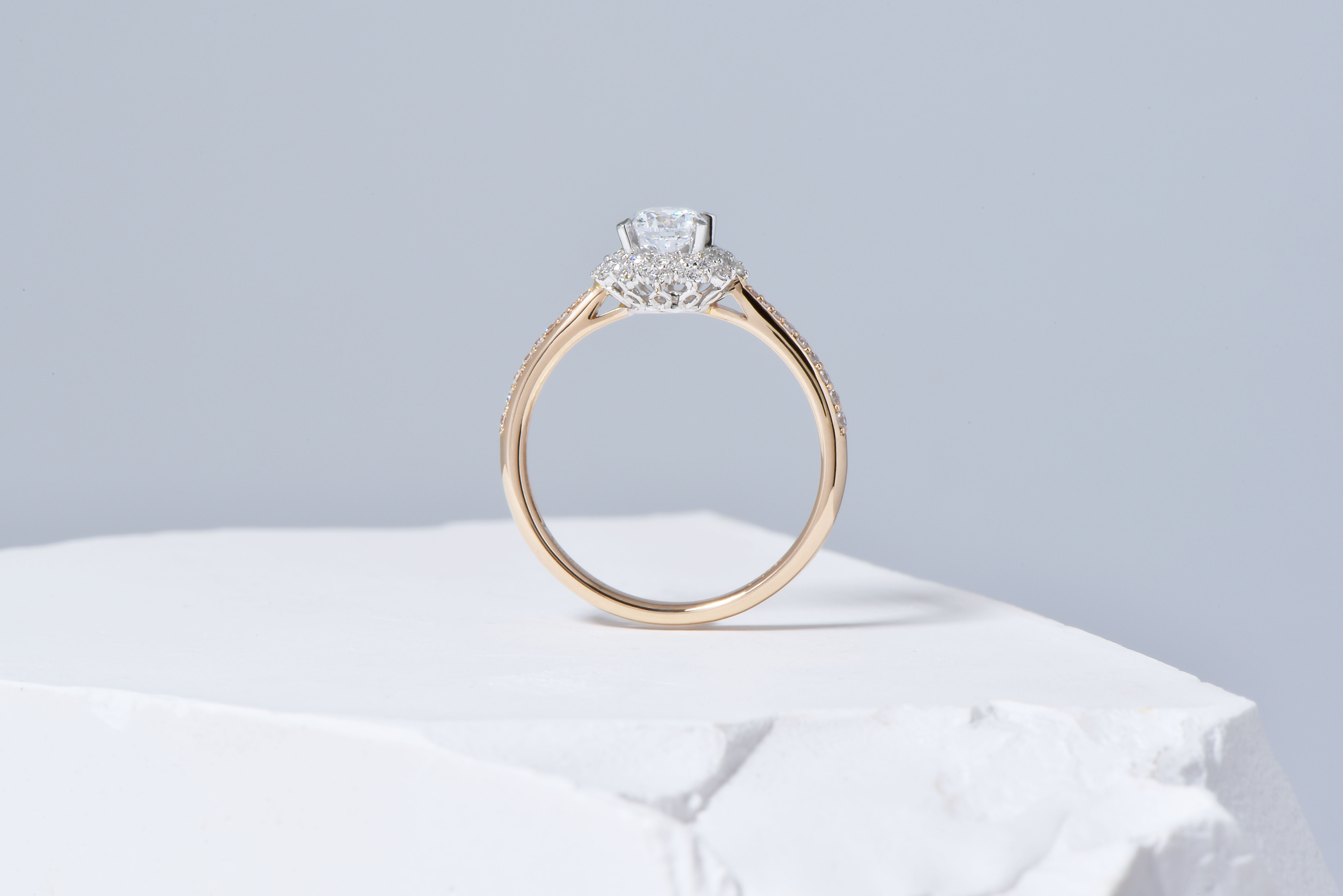 30分玫瑰金雙色鑽戒