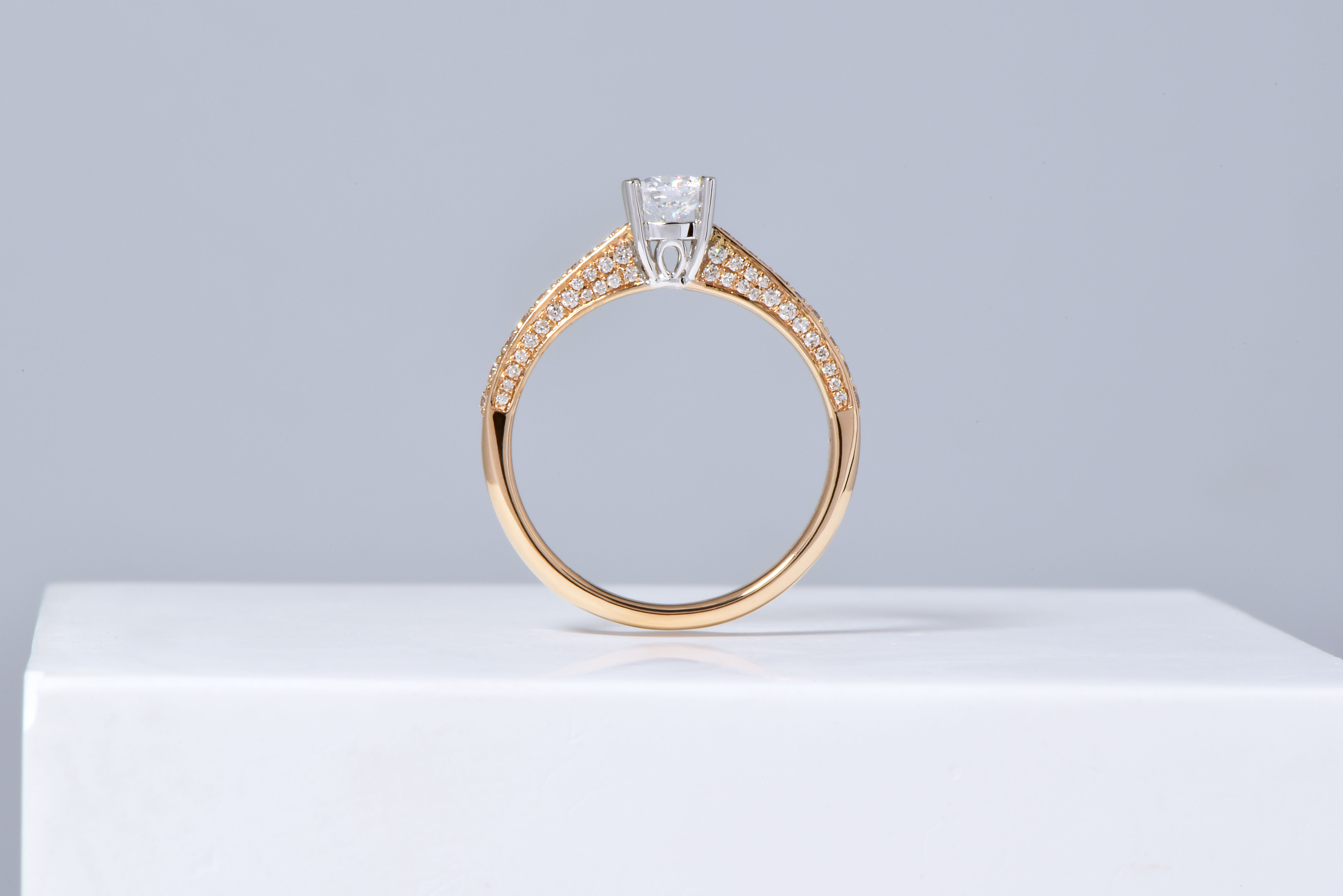 30分玫瑰金雙色鑽戒