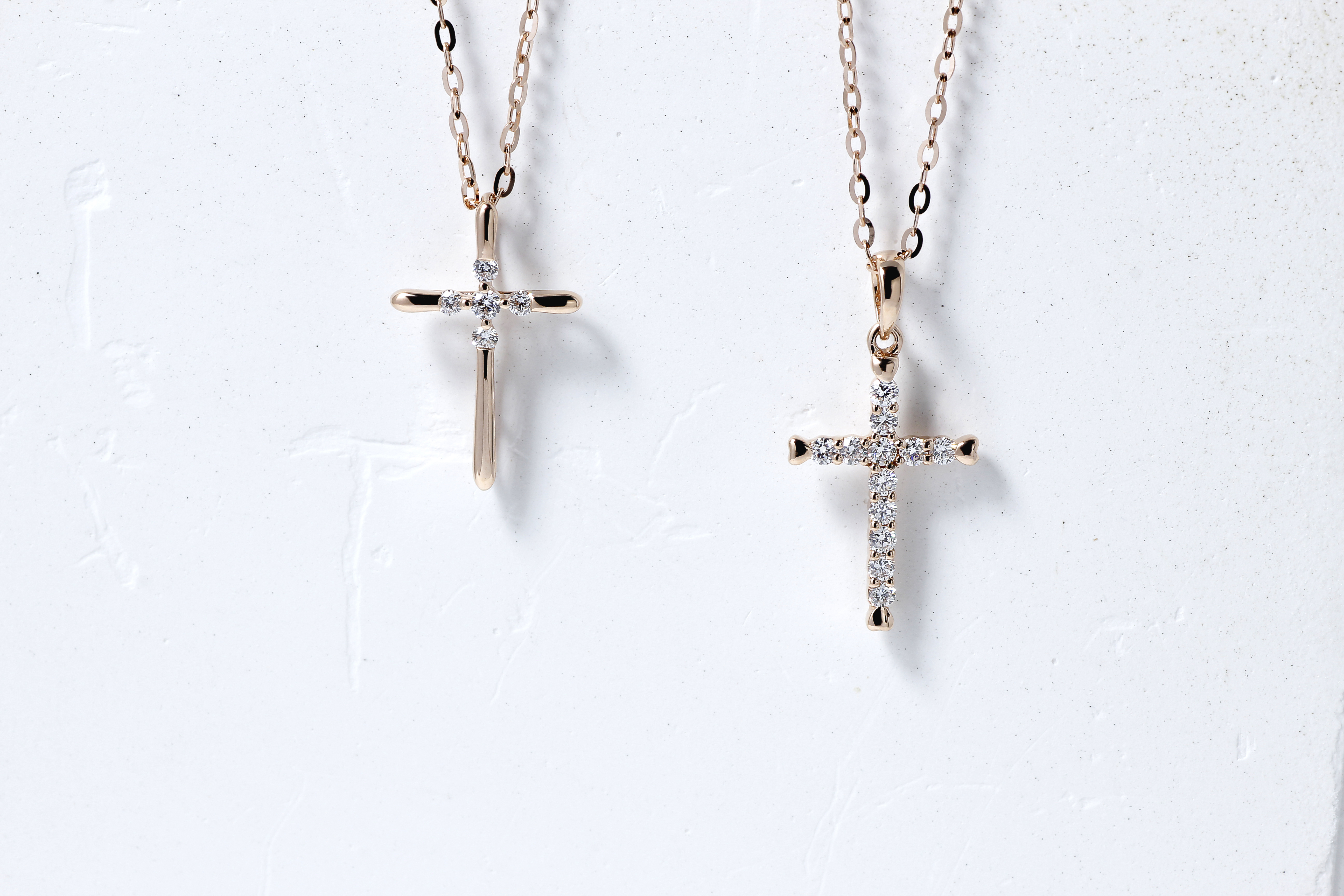 玫瑰金十字架墜