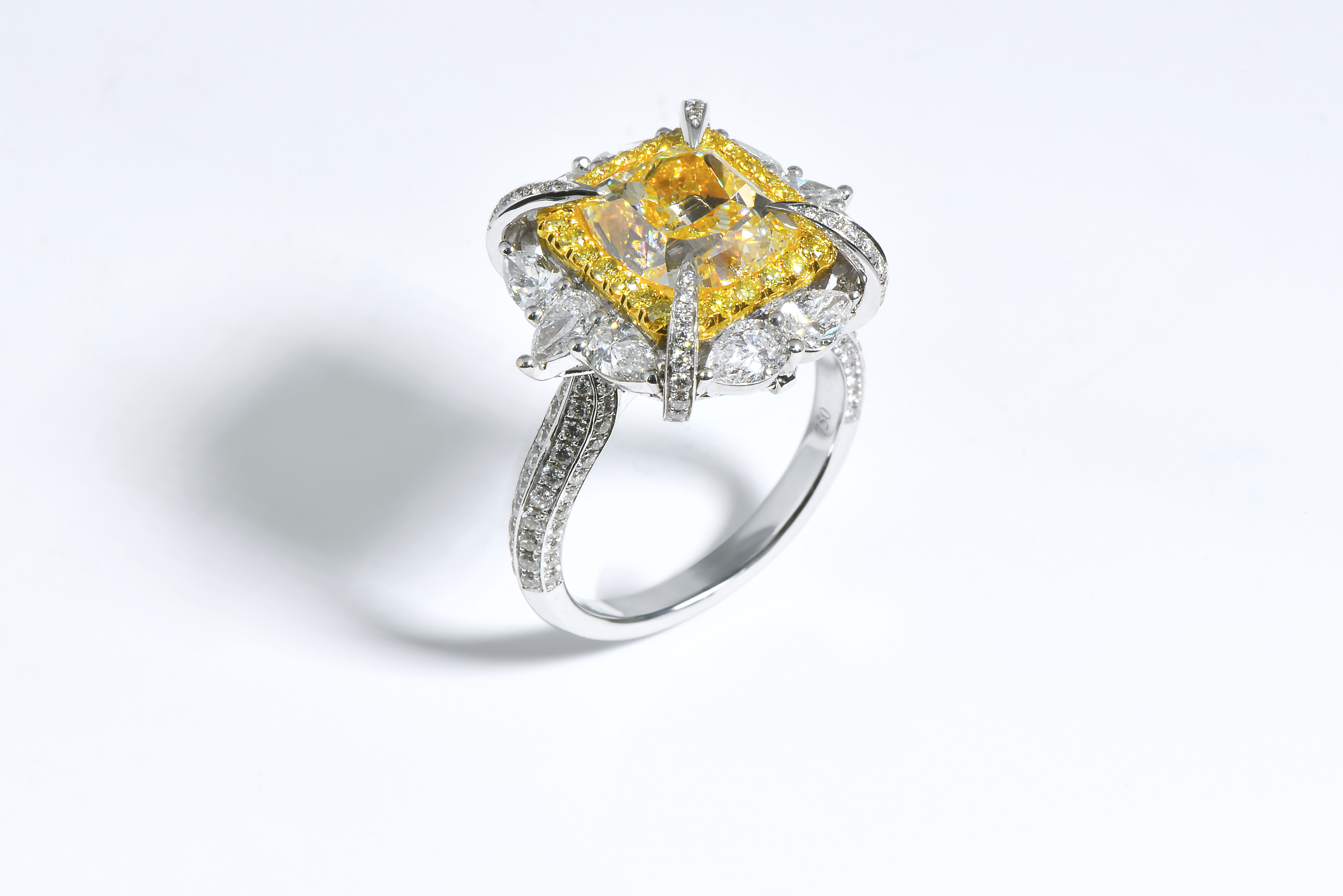 黃彩鑽兩用戒指