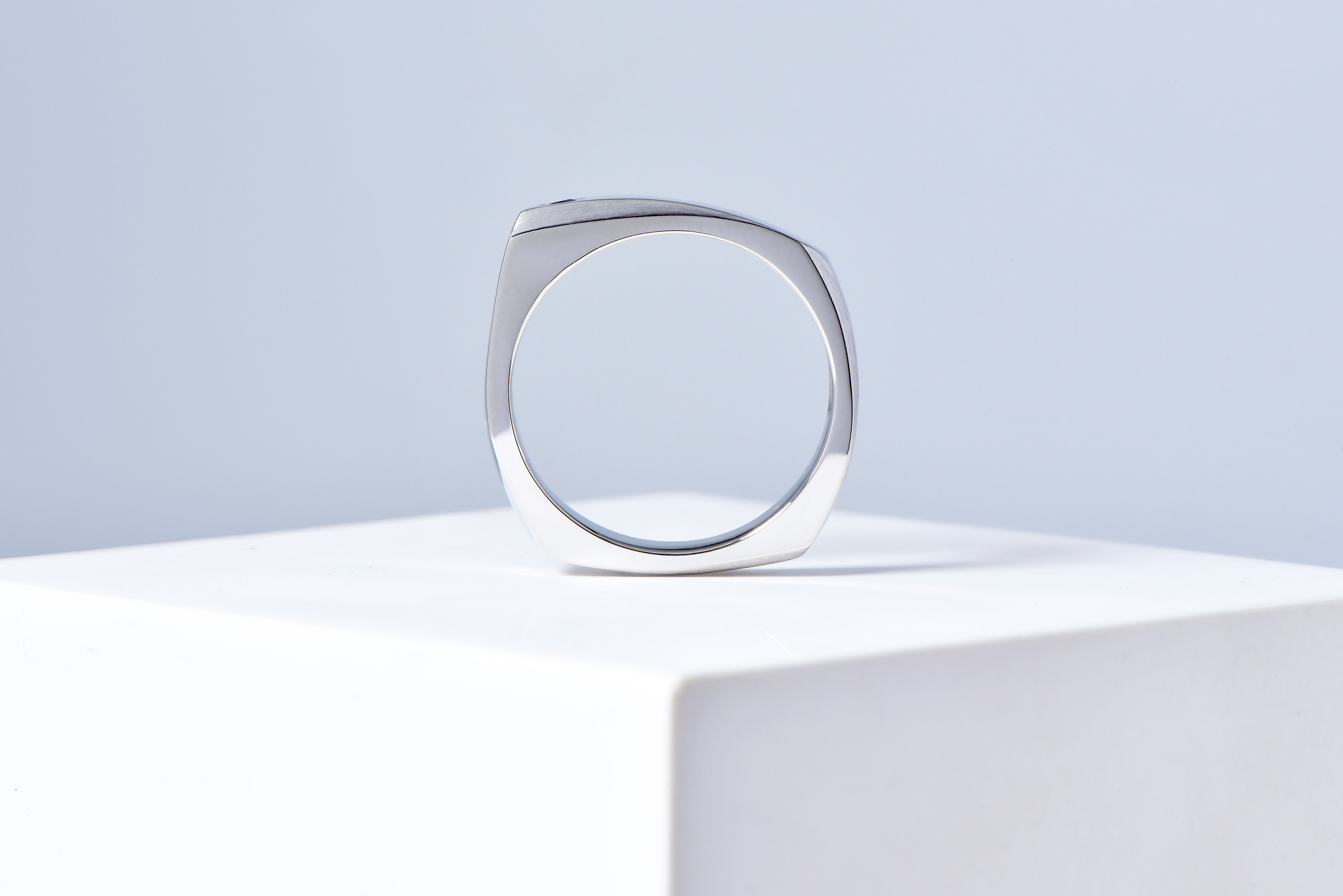 方型藍寶石鉑金對戒