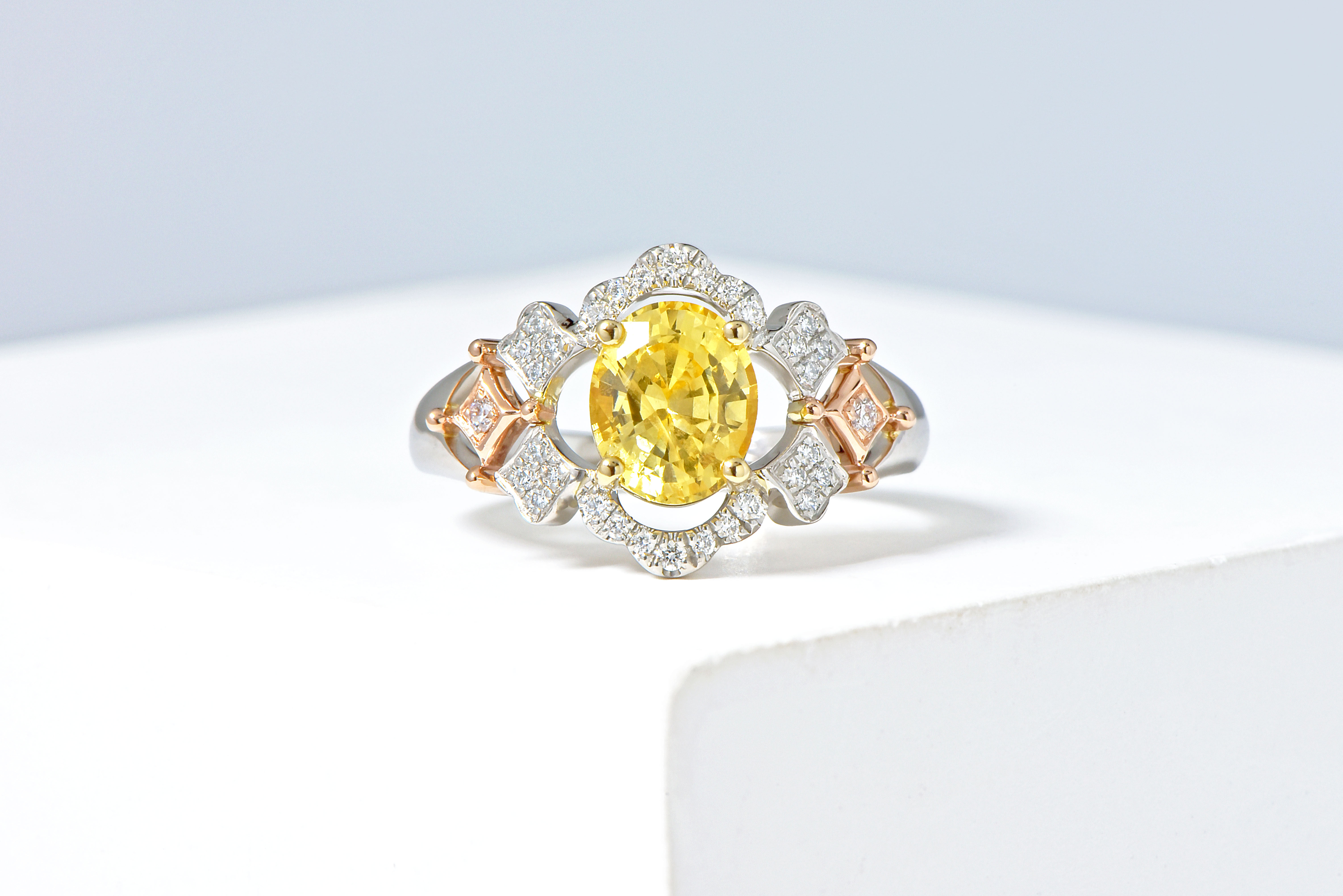 黃寶石三色造型戒